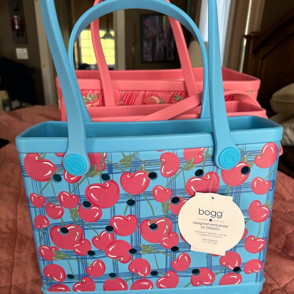 Women's Blue Cherry Tote Bag